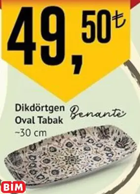 BENANTE DİKDÖRTGEN OVAL TABAK